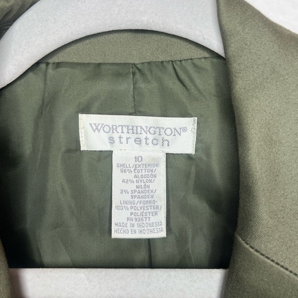 Worthington Olive Green Stretch Blazer Women’s Size 10 - Picture 2 of 6